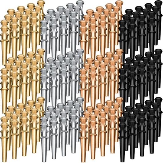 200 Pieces Metal Cribbage Board Pegs 4 Colors Bulk Crib Pegs Fit 1/8 Holes with Drawstring Storage Pouch, Tapered Design for Family and Friend Cribbage Traditional Board Game