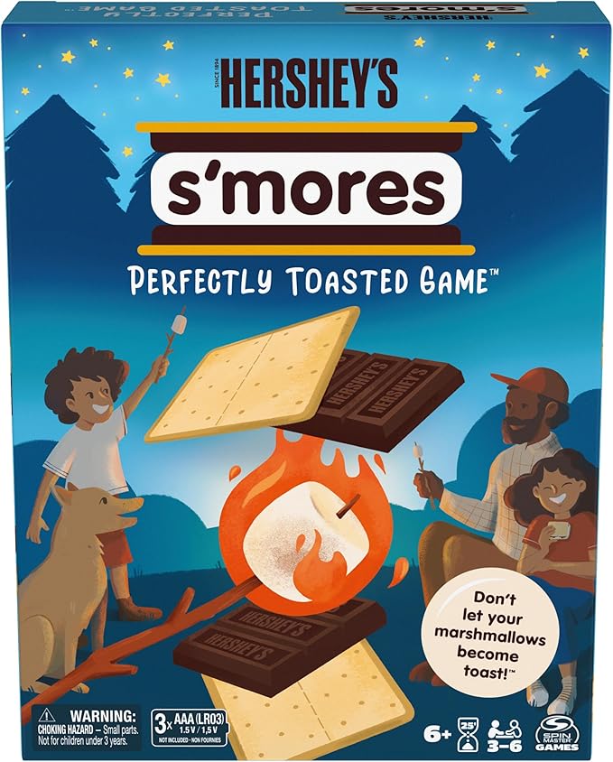 HERSHEY’S S’mores Perfectly Toasted Game by Spin Master Games, Kids Toys & Kids Games & Camping Games, Board Games for Family Night, for Kids Ages 6+