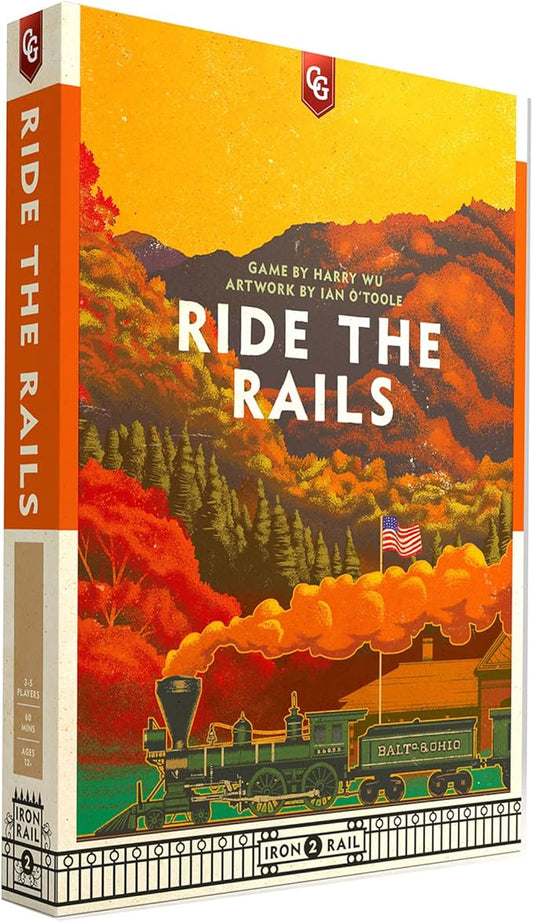 Ride The Rails, Core Strategy Board Game, 3 to 5 Players, 1 Page of Rules, Quick 60 Minute Play Time, Ages 14 and Up