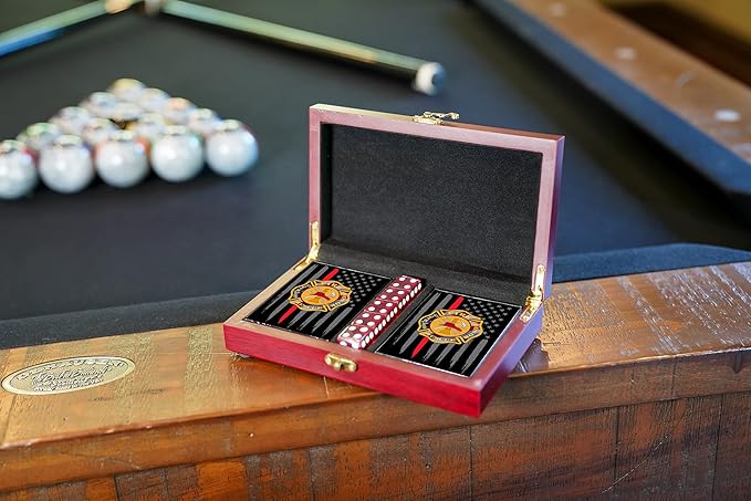 Fireman Playing Cards with Dice - Firefighter Gift Set