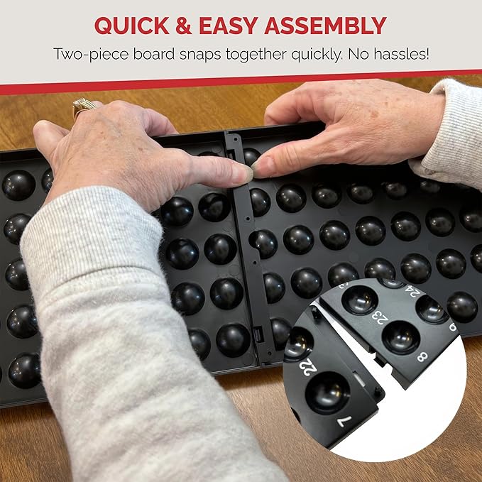 MR CHIPS Universal Bingo Ball Holder for 7/8", 3/5", and 3/4" Diameter Balls, Black Masterboard