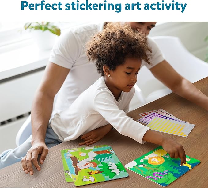 Skillmatics Dot It Sticker Art Activity - Animals, Mess-Free Fun for Kids, 500+ Stickers, Craft Kits, DIY Scrapbooking Activity, Travel Toys, Gifts for Boys & Girls Ages 3, 4, 5, 6, 7