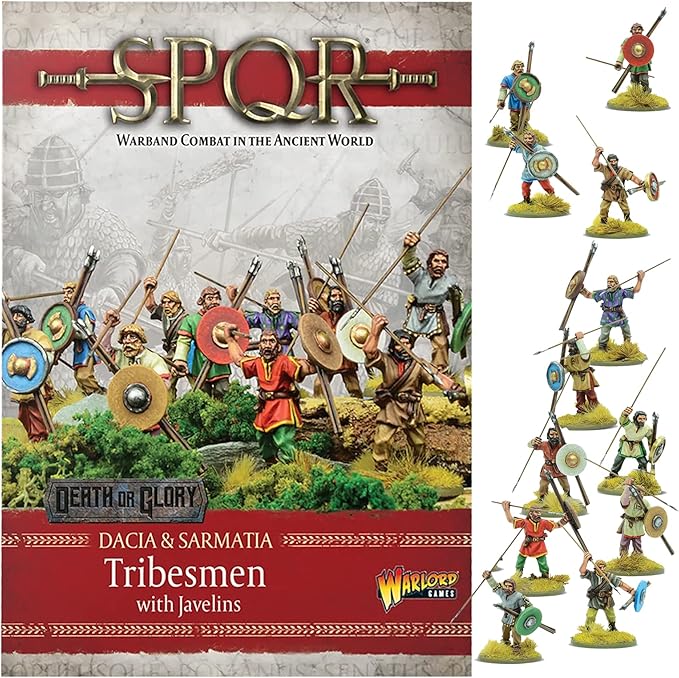 Wargames Delivered SPQR: Dacia & Sarmatia - Tribesmen with Javelins - 28mm Miniatures Wargaming - Includes 12 Warlord Resin Models, Plastic Ancient Roman Model Kit by Warlord Games