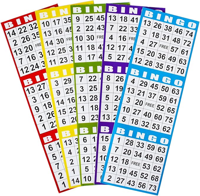 SEETOOOGAMES Bingo Paper Game Cards - 3 Card -100 Books of 5 Sheets