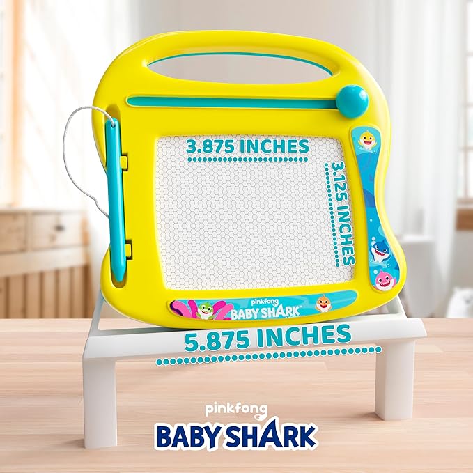 Lollipop Baby Shark Travel Magnetic Drawing Board for Boys or Girls, On The Go Drawing Board