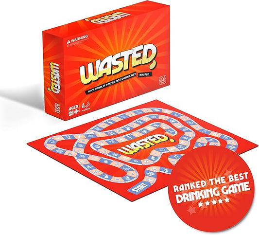 Wasted: A Drinking Game with 100+ Spicy & Friendly Challenges for Every Party Enviroment - College & Adult Drinking Game for Game Nights