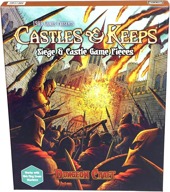 Dungeon Craft Castles & Keeps Terrain Set for DND & RPG – 1000+ Double-Sided Dry/Wet Erase Tiles – Modular Castle Map Pieces for Tabletop Games & Battle Maps