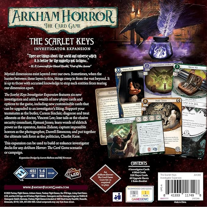 Fantasy Flight Games Arkham Horror The Card Game The Scarlet Keys Investigator Expansion | Horror Mystery Game | Cooperative Card Game | Ages 14+ | 1-4 Players | Avg. Playtime 1-2 Hours | Made