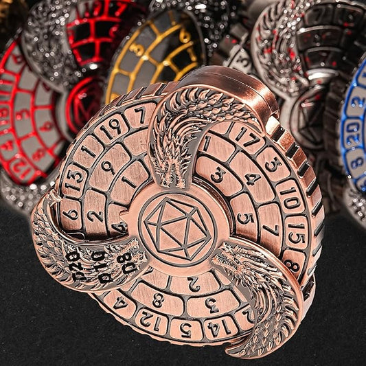 7-in-1 Fingertip Gyro Roulette DND Dice, Metal Dice Set with Gift Box for Roleplaying Games Dungeons and Dragons RPG MTG Table Games