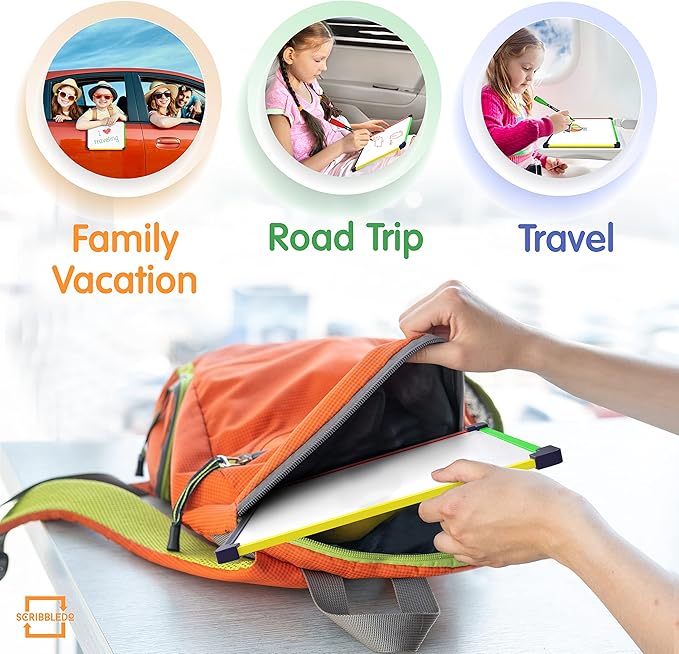 10 Travel Size Art Coloring White Board & Eraser Car Airplane Travel Essentials Kids Travel Accessories 9x12 Travel Games for Kids Travel Toys for Toddlers 3+ Plane Travel Game for Kids Ages 4-8 & Up