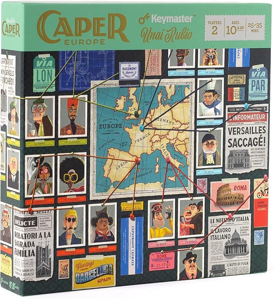 Caper Europe | Strategic Two-Player Board Game for Ages 10+ | Fast-Paced Card Drafting Heist Across Europe | Travel-Friendly Box with Stunning Art | Perfect for Couples and Family Game Night