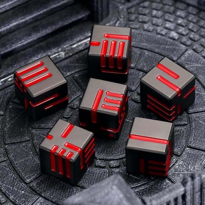 Metal D6 Dice, 6 Sided Die with Case Dice Set Great for DND Tabletop RPG Dungeons and Dragons Dice Collectors D&D Accessories Gifts (D6 Red)