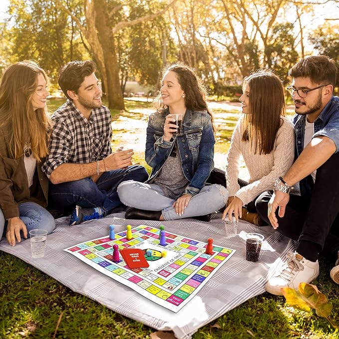 Funny Party Drinking Games, Leather Mat Land Drinking Board Game for Adults, More Than 101 Unique Spaces for Calling Out Friends, Hilarious Adult Party Games for Game Night
