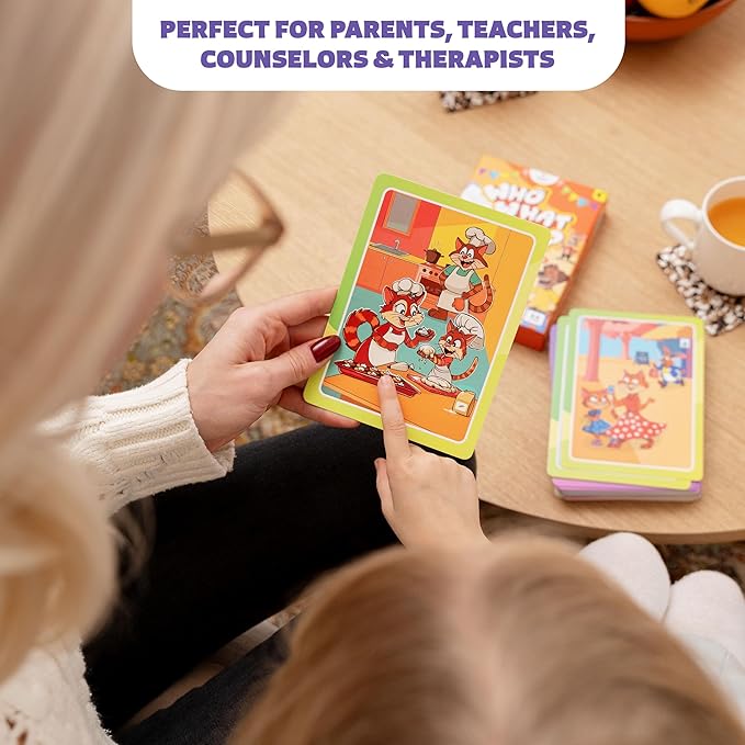Who What Why Conversation Cards for Kids – Learning Activity for Social Skills, Emotional Intelligence & Critical Thinking – Educational Game to Foster Communication & Empathy, Ages 4+