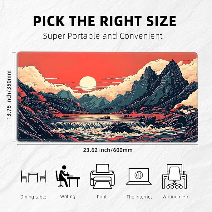 for MTG Playmat with Storage Bag, for TCG Playmat and Playing Card Mat for Magic Board Games, Non-Slip Moutains Desk Mat, Stitched Edges Game Mat, Rollable & Foldable Card Playmat