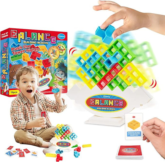 iYuePeng Board Games for Kids & Adults Tetra Tower Balance Stacking Toys Perfect for Family Games, Parties, Travel