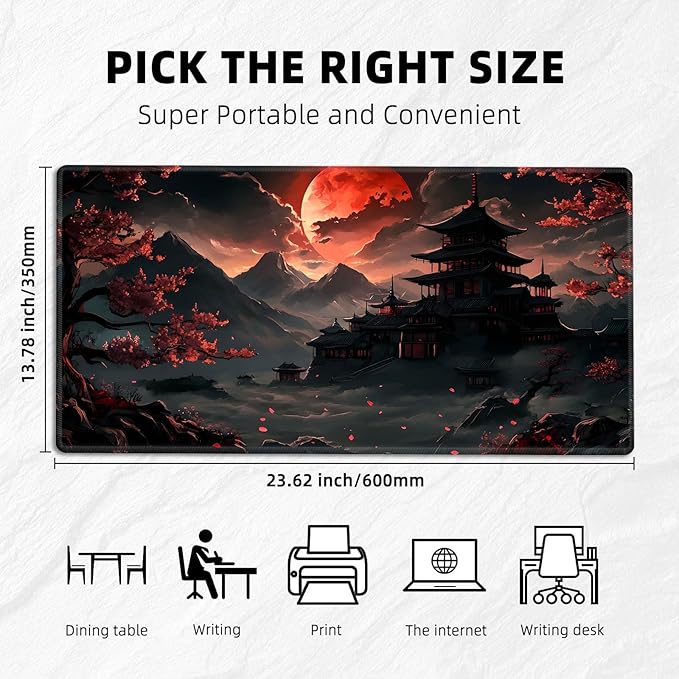 for MTG Playmat with Storage Bags, Card Playmat for TCG Card Playing Game,Rollable & Foldable for PTCG and Board Game Mat for Cards,Non-Slip Pagoda Desk Mat for Home Office