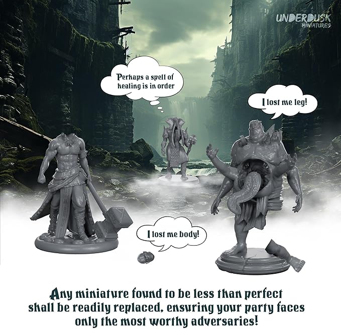 Chaotic Encounters - 64 Tabletop Gaming Miniatures for RPG/Unpainted DND Miniatures/Bulk Dungeons & Dragons Miniatures/D&D Miniatures Monsters/DND Minis/DND Figures Starter Pack/Pathfinder