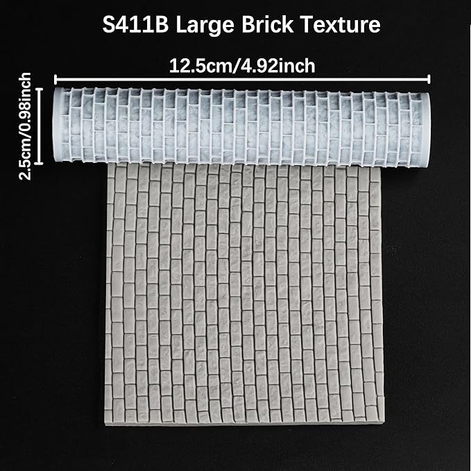 AUSPDICE Texture Roller – Expertly Crafted Board Game Accessory for D&D 28mm Miniature,DND Terrain, Dungeons and Dragons, TTRPG Tabletop Miniatures S411-B Large Brick Texture