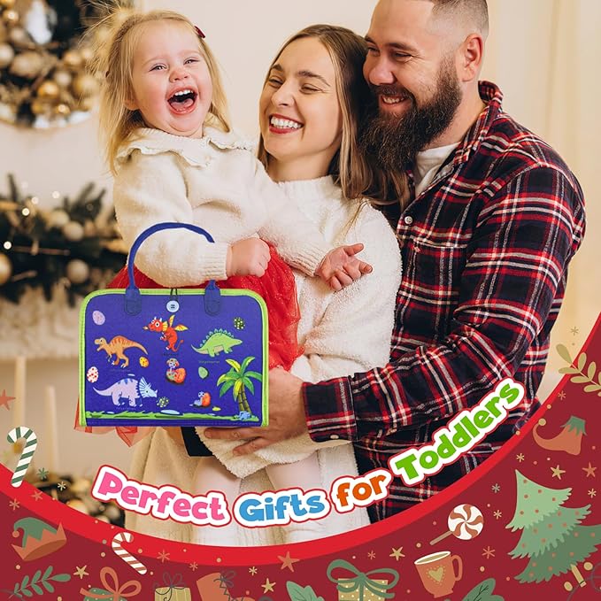 Busy Board Montessori Toys for Toddlers: Busy Book Sensory Board Quiet Book Educational Activity Book for 3 4 5 Year Old Gifts for Boys Girls Kids, Toddler Travel Toys for Airplane Car (Blue)