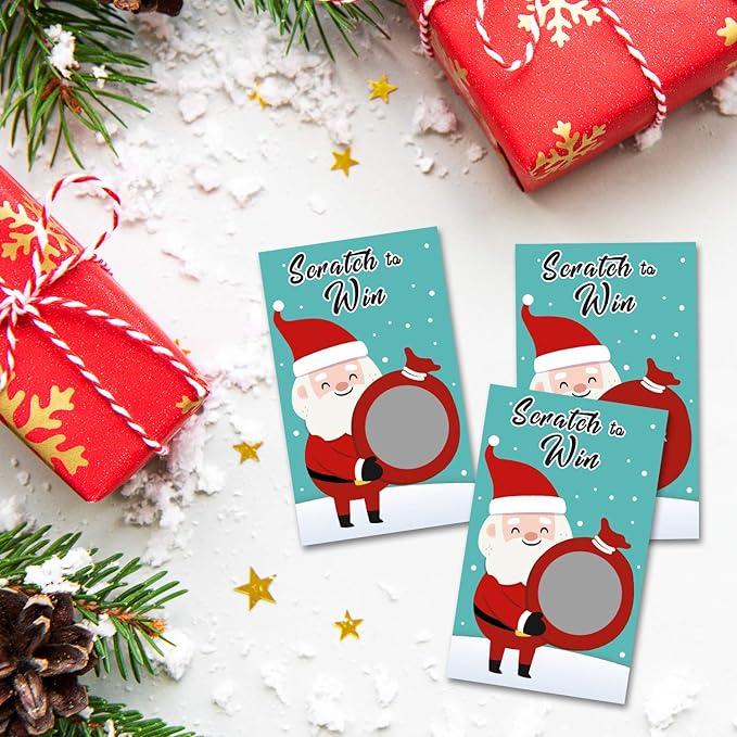 Christmas Scratch Off Games - 40 Pcs Xmas Party Fun for Family, Includes Cards and Game