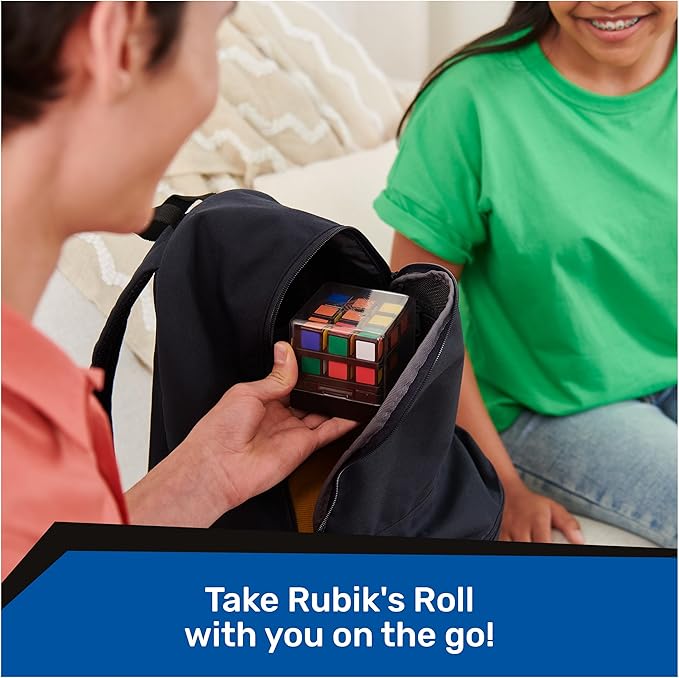 Rubik's Roll, 5-in-1 Dice Games Pack & Go Travel Size Multiplayer Colorful Road Trip Board Game, for Kids & Adults Ages 7 and up