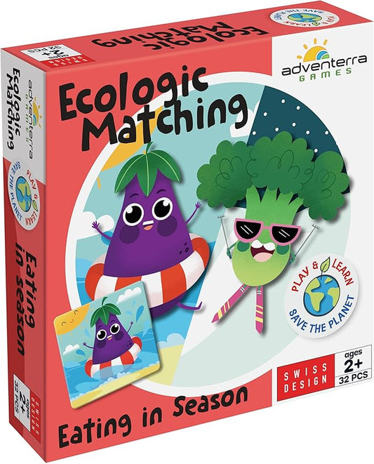 Eating in Season - A Family Puzzle Game About Eating Fruits & Vegetables - Fun & Educational Toddler Memory Games for Boys and Girls - Learning Resources for Kids Ages 2+ by Adventerra Games