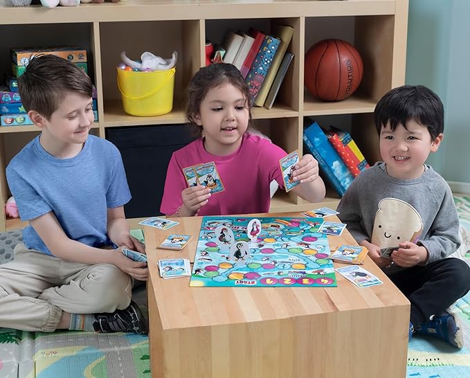 Jumping High Fives Baby Penguin Racing Board Game - Snowy Penguin Race Game for 2-4 Kids Ages 4 and Up, Children Learn New Skills While Sliding Down The Iceberg to Reach The Polar Party