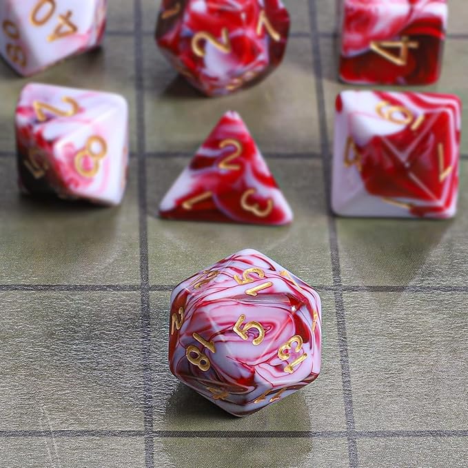 CiaraQ DND Polyhedral Dice Set with a Black Dice Bag for D&D RPG MTG Role Playing Table Games