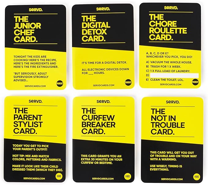 SERVD - Kids Vs Parents - The Hilarious Real-Life Family Card Game | The Ultimate Gift for Christmas, Birthday & Family Fun | Unique Strategy Game for Kids, Teens, Parents & Whole Family