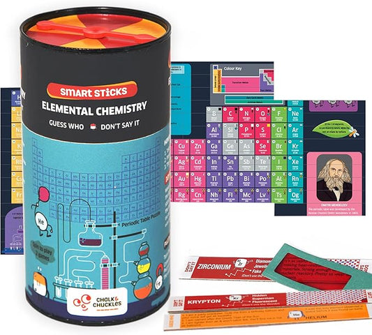 Chalk and Chuckles- Elemental Chemistry, Periodic Table Game and Puzzle for Kids Ages 10+ Years, Educational Science Toys for Adults, Families, Kids, Classrooms