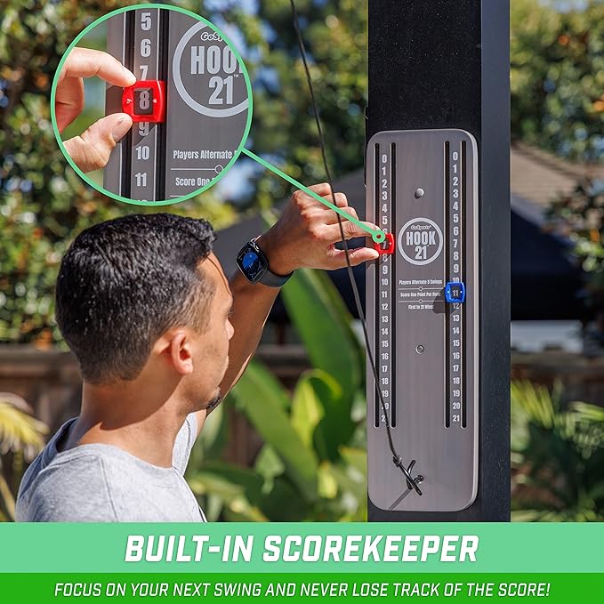 GoSports Hook 21 Ceiling Mount Ring Swing Game - Choose Your Color - Play Indoors or Outdoors