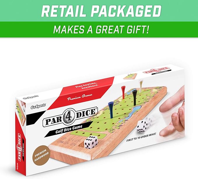 GoSports Par 4 Dice Golf Tabletop Game - Quick, Fun Games for All Ages!