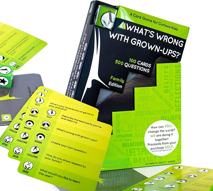 Authentic Agility What's Wrong with Grown-Ups Game – 500-Question Icebreaker for Families, Teens & Adults to Spark Fun, Thoughtful Conversations