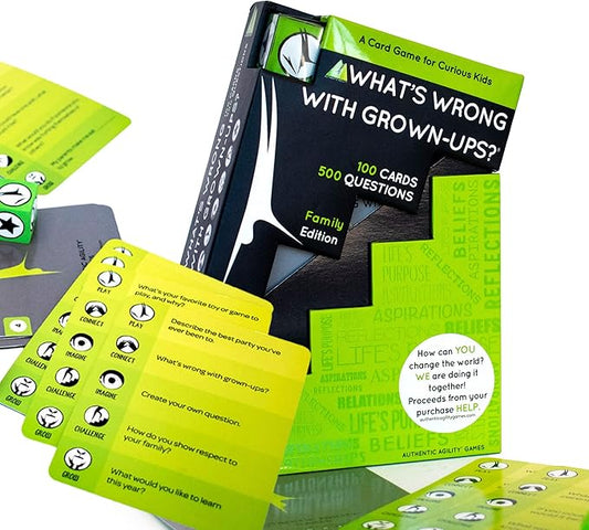Authentic Agility What's Wrong with Grown-Ups Game – 500-Question Icebreaker for Families, Teens & Adults to Spark Fun, Thoughtful Conversations