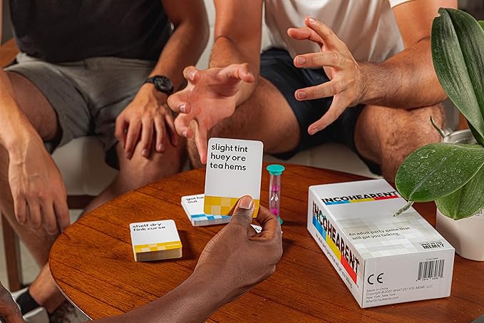 Incohearent, The Guess the Gibberish Party Game by Relatable, A Funny Card Game for Adults, Great for Bachelorette Party Games or Game Night Games, Includes 400 Cards, Instructions, and 1 Sand Timer