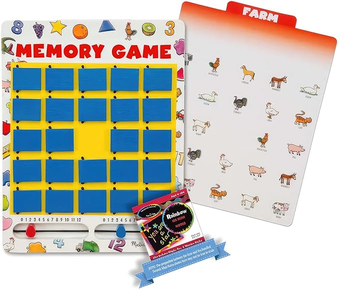 Melissa & Doug Travel Memory Game Bundle with 1 Scratch Fun Mini-Pad Bundle (02090)