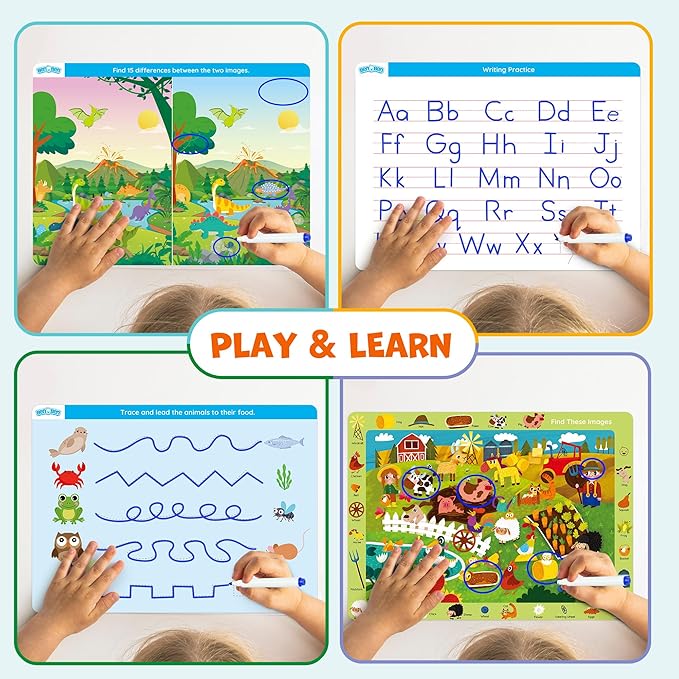 BenBen Preschool Learning Activities, 28 Pages, Search and Find Books, Travel Game for Road Trip, Kindergarten Educational Toys, Birthday Gift for Kids Toddlers Ages 3 4 5 6