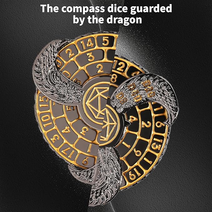 7-in-1 Fingertip Gyro Roulette DND Dice,Cool Spinning Games Fingertip Gyro, Metal Dice Set with Gift Box for Roleplaying Games Dungeons and Dragons RPG MTG Table Games