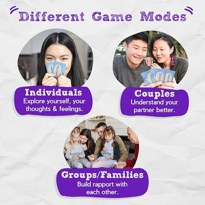 Describe Cards - All The Things Box, Over Two Dozen Games and Learning Activities for Families, Therapy, School, and More. Bundle Includes Deck One & Deck Two Conversation Cards with Activity Board.