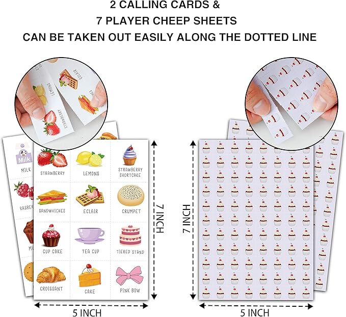 Tea Party Bingo Cards, Let’s Par-Tea Game for 24 Players, Garden Tea Party Games for Family Friends Activities, Holiday Party Favors Supplies Decorations(05)