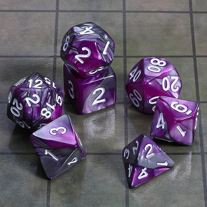 CiaraQ DND Polyhedral Dice Set with Dice Bag for Dungeons and Dragons RPG MTG Role Playing Table Games