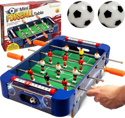 Mini Foosball Table for All Family – 21-Inch Mini Soccer Game, Mini Soccer Table Game for Family Game Nights - Simple Assembly Required