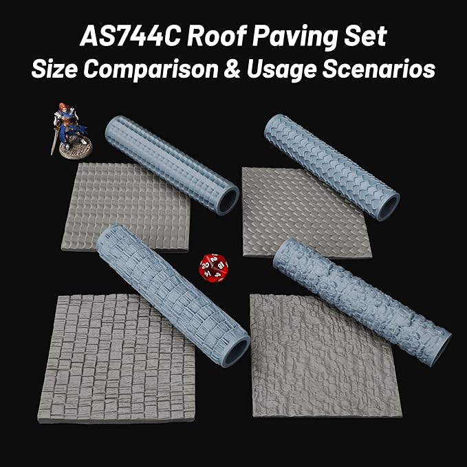 Terrain Roller Set for Foam Modeling – Build Stunning Roofs for DND Terrain Bundles, RPG Accessory Building Blocks for Adults, Table Maps, and Dungeons and Dragons Worlds-AS744C