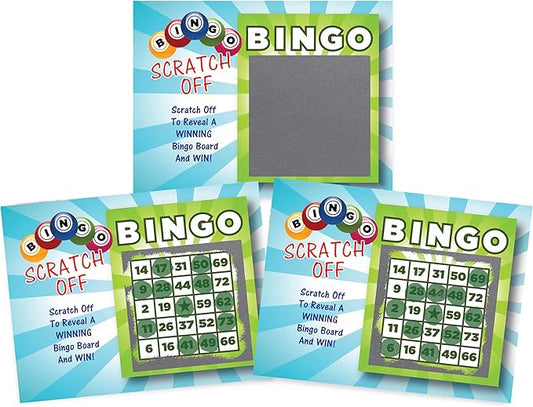 My Scratch Offs Bingo Scratch Off Game Cards Casino Night Party 26 Cards (24 Non Bingo, 2 Bingo)
