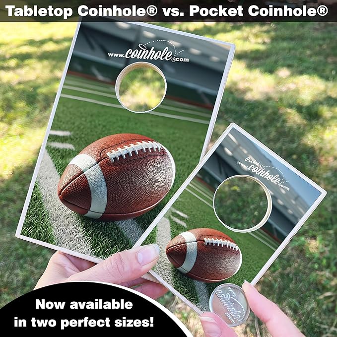 Desktop Coin Bouncing Party Set | Tabletop Cornhole Board | Small Travel Game Includes Coins