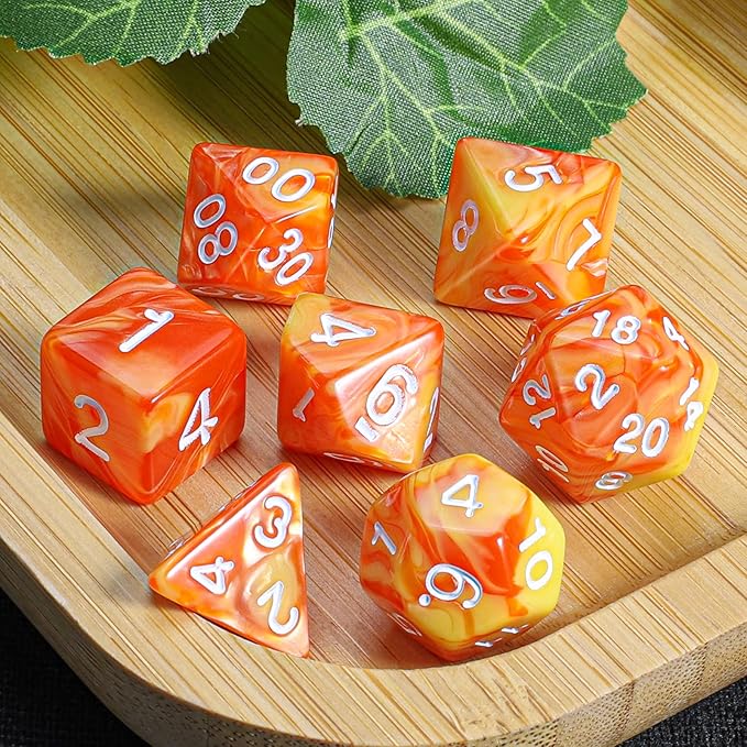CiaraQ DND Polyhedral Dice Set with a Black Dice Bag for D&D RPG MTG Role Playing Table Games