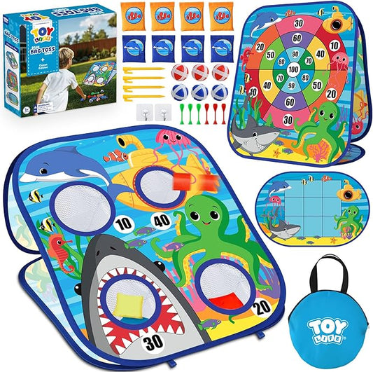 TOY Life Bean Bags Toss Carnival Games, Toddler Outdoor Toys for Kids Ages 4-8, Cornhole, Outside Toys for Toddlers, Indoor Lawn Backyard Yard Games Birthday Party Game, Gift for Boys