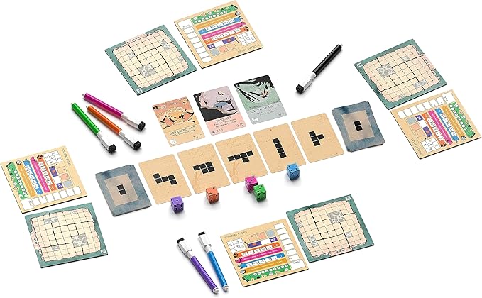 Mind Space Board Game - Polyomino Roll & Write - 1 to 5 Players - 30 Minute Play Time (Mind Space Base Game)