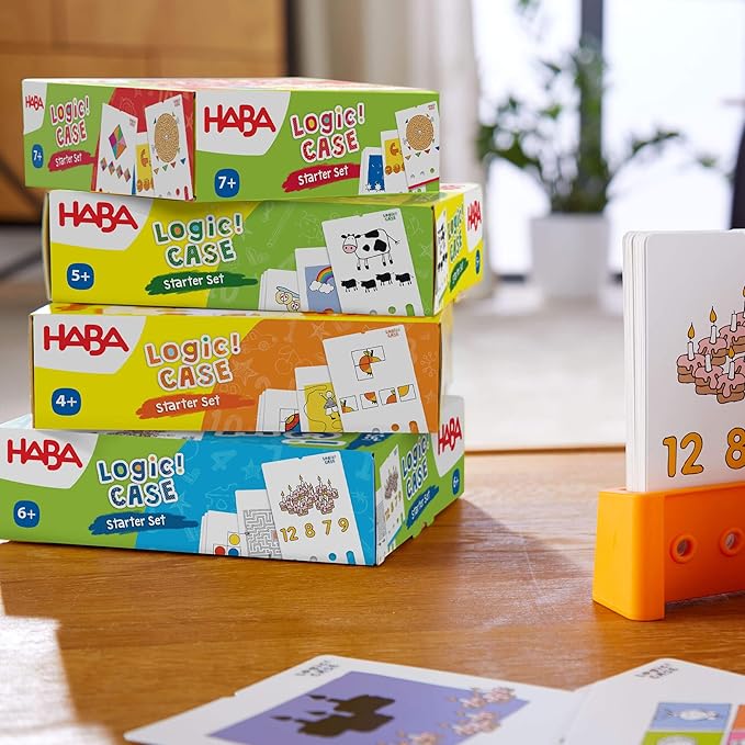 HABA Logic! CASE Starter Set - Brain Teaser Puzzles and Car Games for Kids Ages 4-8, A Handheld Game to Develop Critical Thinking for Kids